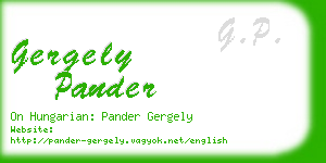 gergely pander business card